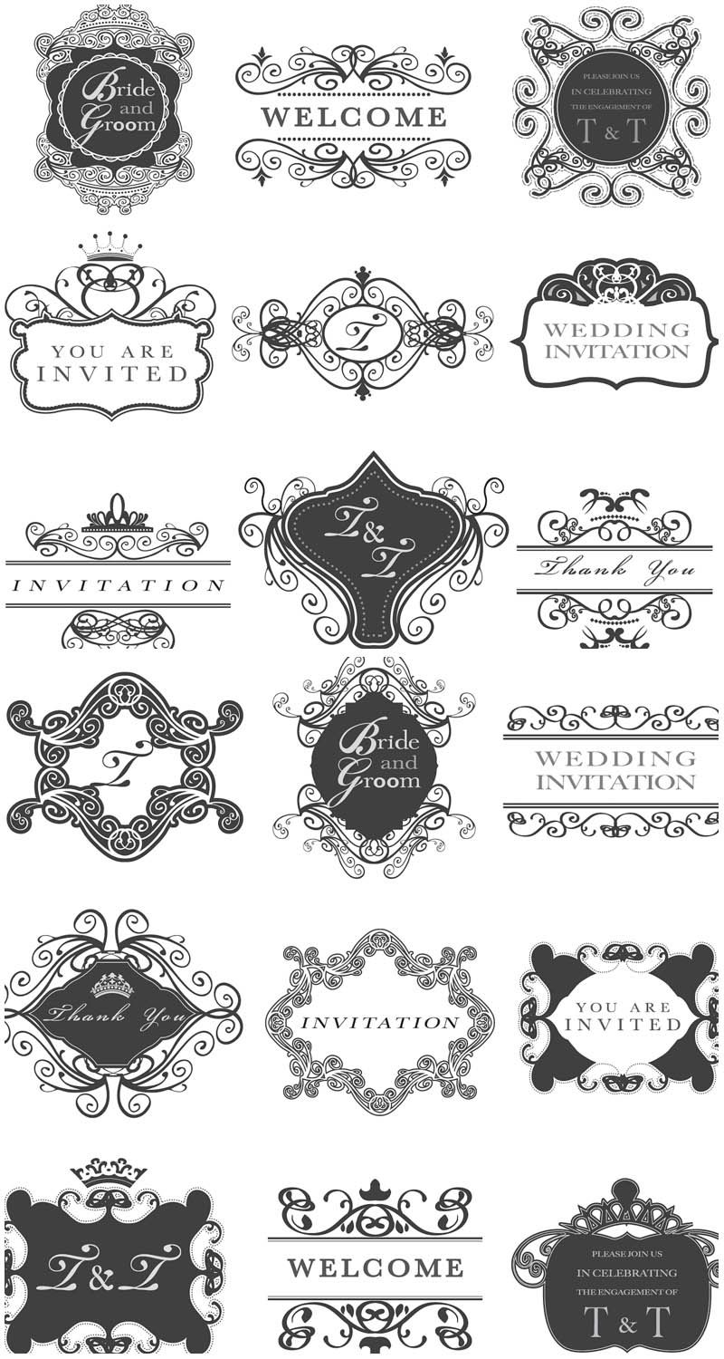 800x1500 Wedding Invitation Frames Vector A Beautiful Border