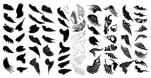 500x258 Collection Of Free Elegant Vector Wings Designfreebies