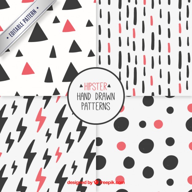 626x626 Hipster Hand Drawn Patterns Vector Free Download