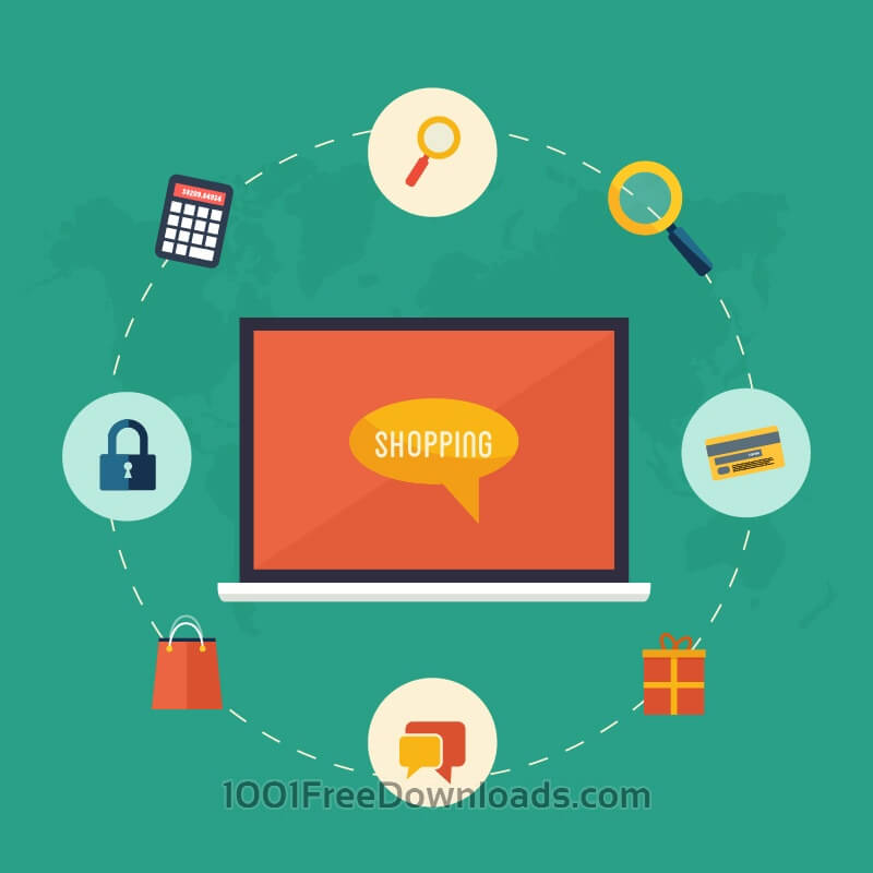 800x800 Free Vectors Online Shopping Flat Concept Icons Abstract