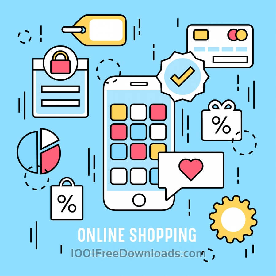 900x900 Free Vectors Vector Elements And Icons For Online Shopping Icons