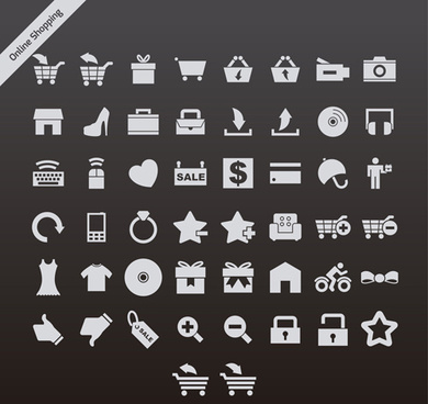390x368 Gray Online Shopping Series Vector Icons Png Images, Backgrounds
