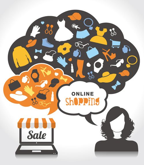 500x574 Online Shopping Sale Vector