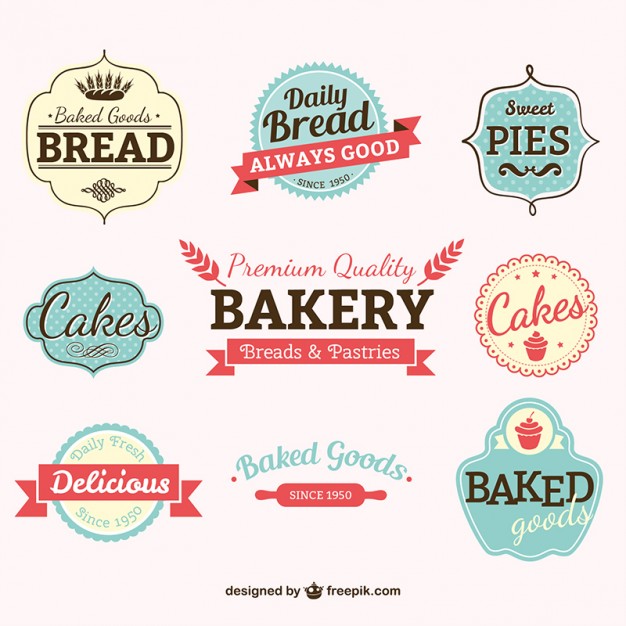 626x626 Vintage Bakery Labels Vector Free Download Regular Logo Design