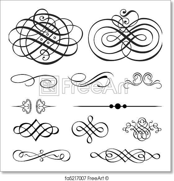 561x581 Free Art Print Of Vector Victorian Ornament Set. Set Of Detailed