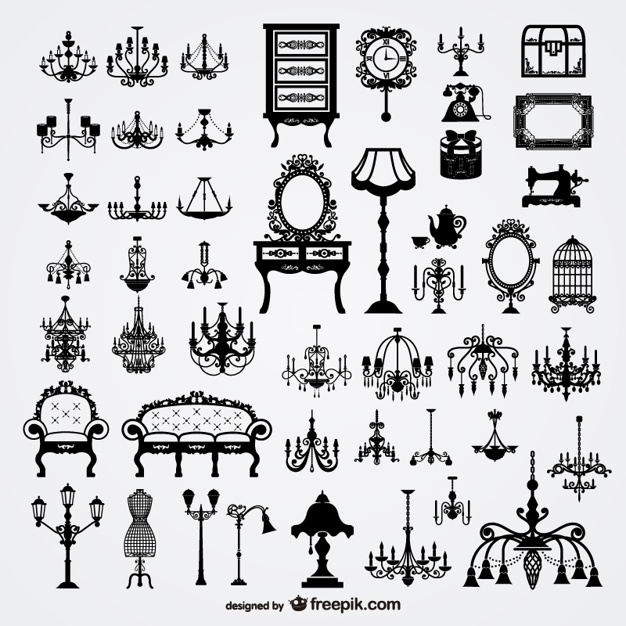 626x626 Victorian Furniture Elements Vector Free Download