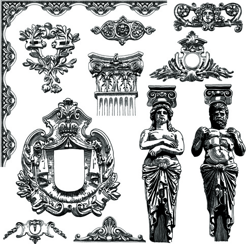484x479 Victorian Style Decorative Elements Vector Graphics Free Vector In