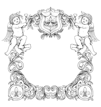 357x376 Free Victorian Frame With Angels Vector Free Vector Download