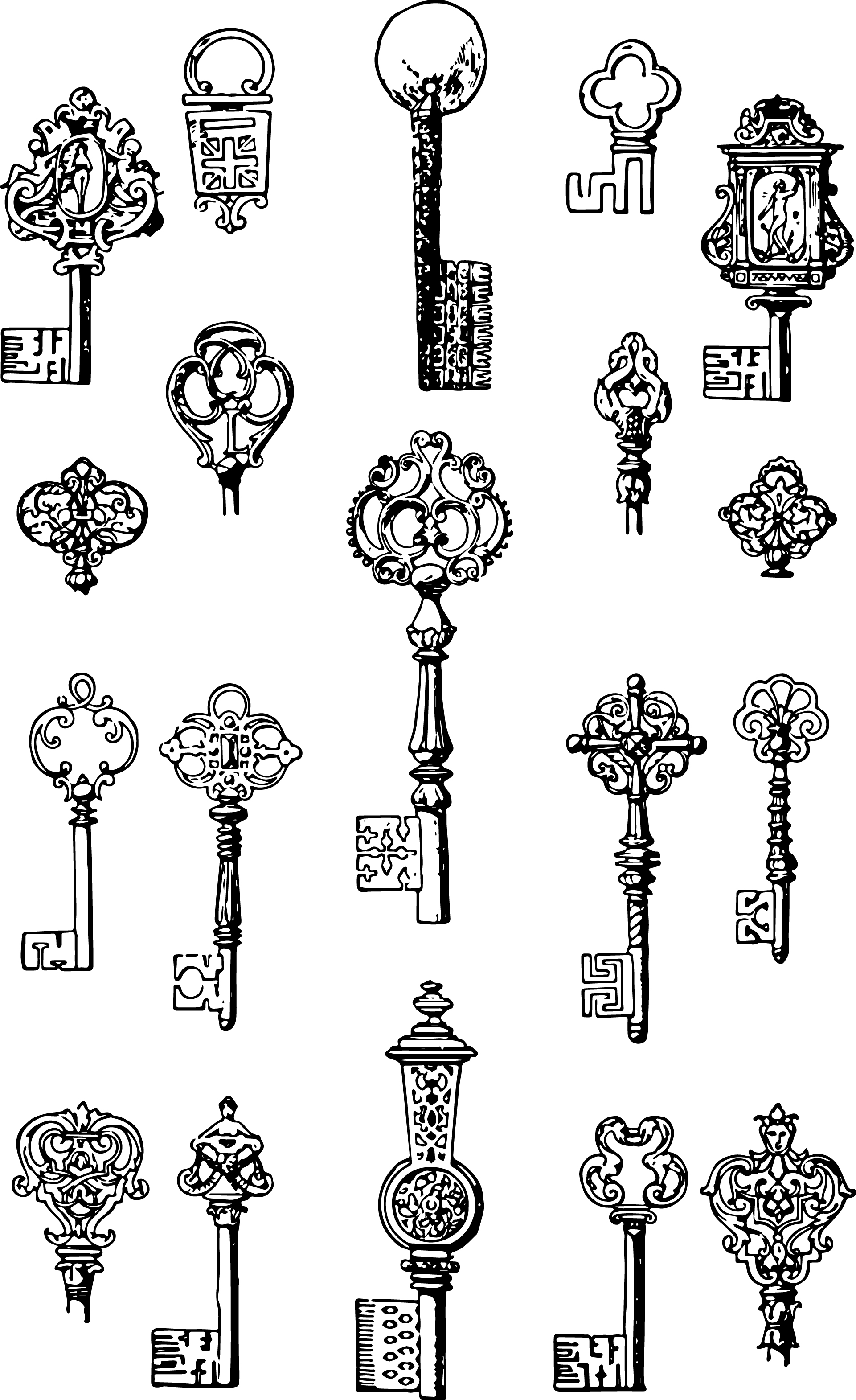 1921x3141 Vintage Keys Free Vector Amp Clip Art Oh So Nifty Vintage Graphics
