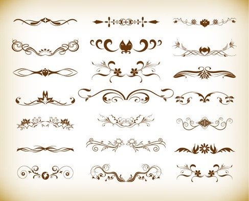 487x393 Free Vintage Element Decoration Vector Graphics Set Psd Files