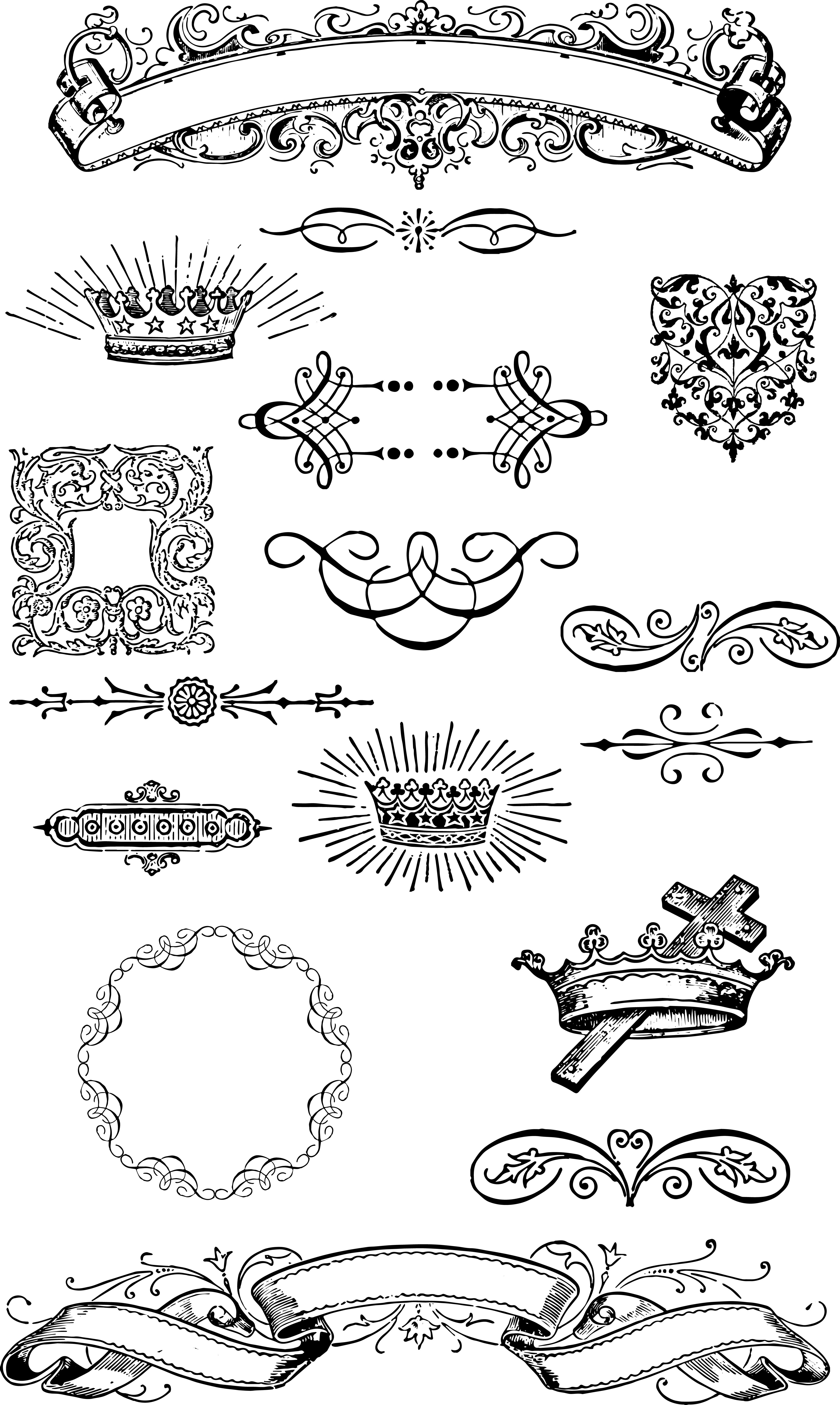 4052x6776 Free Vintage Grunge Vector And Clip Art Ornaments For T Shirt