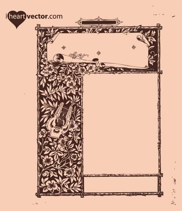 600x693 Massive Collection Of Vintage Vector Graphics Floral Borders