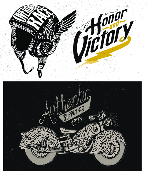 500x582 Motorcycle Retro Posters Creative Vector Graphics 04 Free Download
