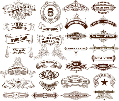 480x405 Vintage Ribbon Logo Image Royalty Free