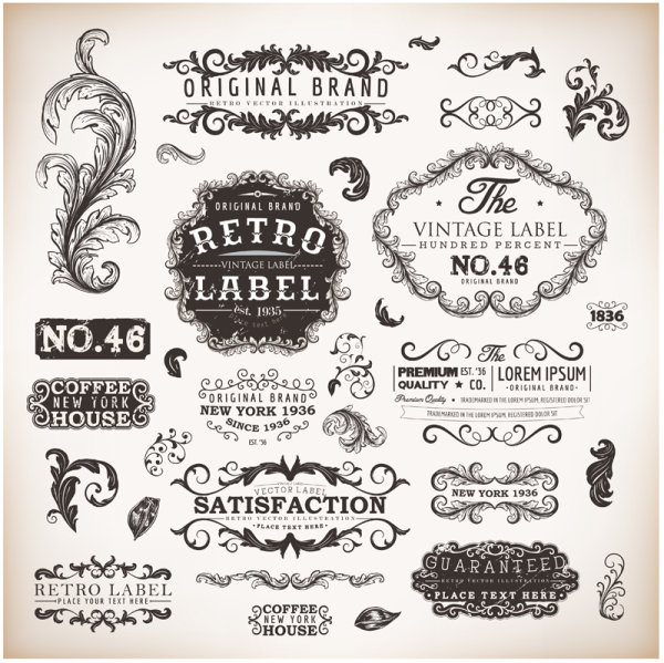 600x599 Vintage Labels And Borders Vector 02 Free Download