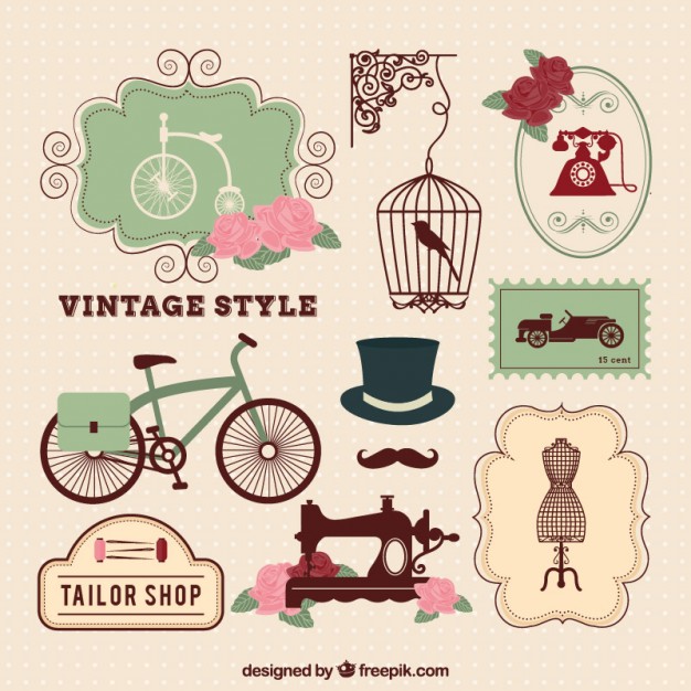 626x626 Vintage Style Elements Vector Free Download