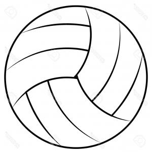 300x300 Royalty Free Clip Art Vector Logo Of A Black And White Volleyball