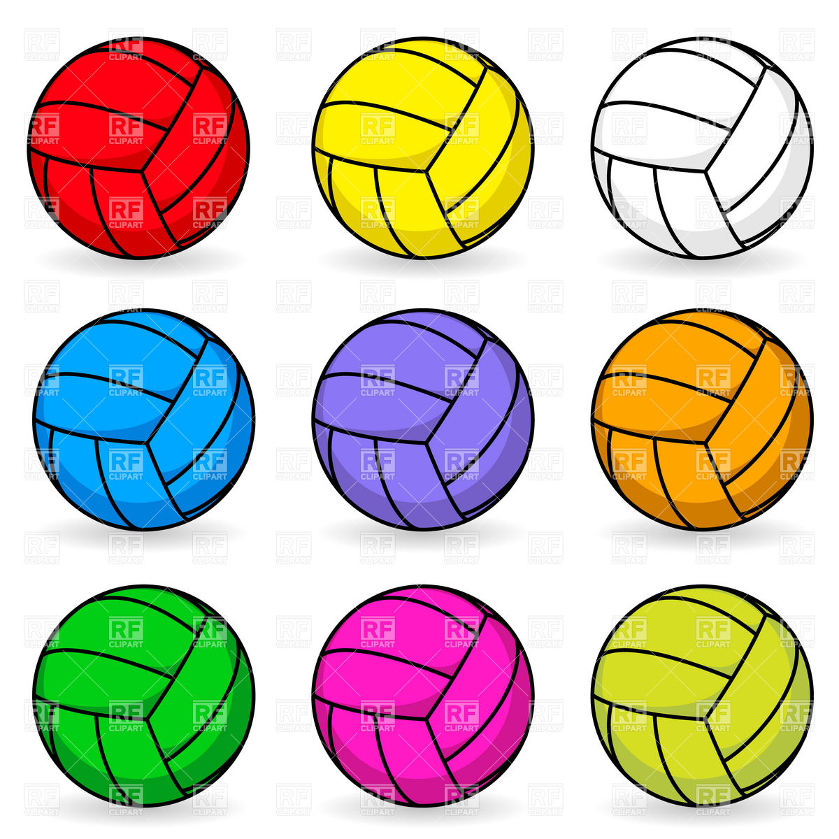 1200x1200 Simple Cartoon Volleyball Vector Image Vector Artwork Of Sport