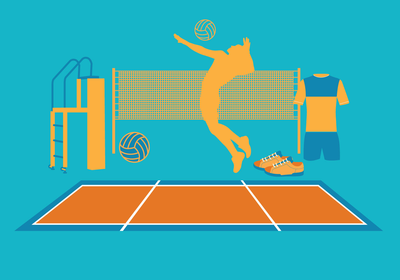 1400x980 Volleyball Vectors