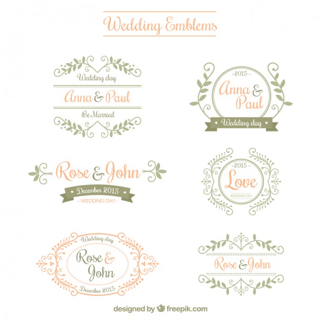 626x626 Ornamental Wedding Emblems Vector Free Download