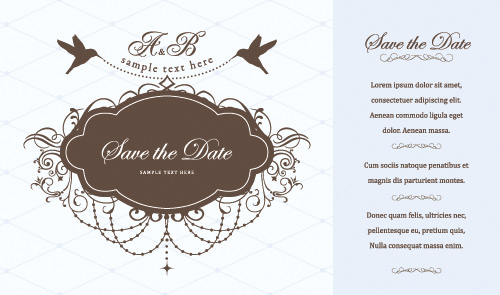 500x295 Westernstyle Wedding Pattern Vector Free Vector 4vector