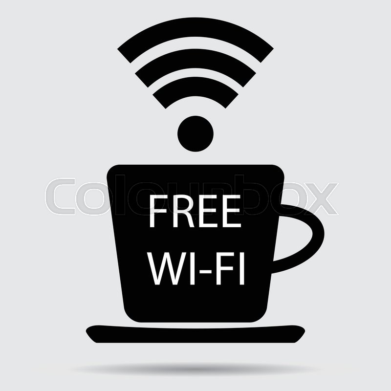 800x800 Free Wifi Vector. Cup Of Coffee And Wifi Icon, Free Internet And