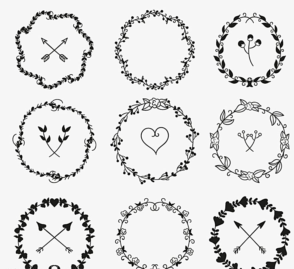 994x910 Hand Drawn Twig Wreath Vector Picture Free Download Ai Files
