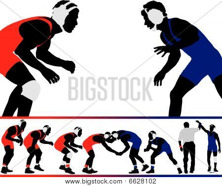 450x378 Stock Photo Of Wrestling Silhouette Vectors, Royalty Free Images