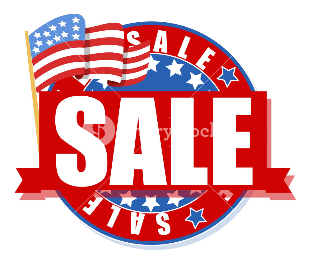 1000x852 Freedom Day Sale 4th Of July Vector Illustration Royalty Free