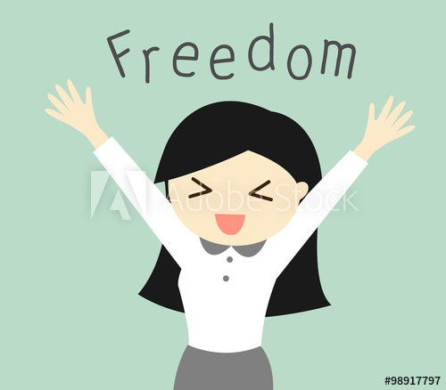 500x438 Business Concept, Cartoon Business Woman Feeling Happy With Her