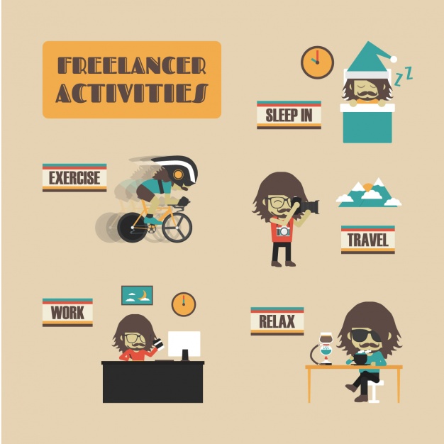 626x626 Freelance Activities Collection Vector Free Download