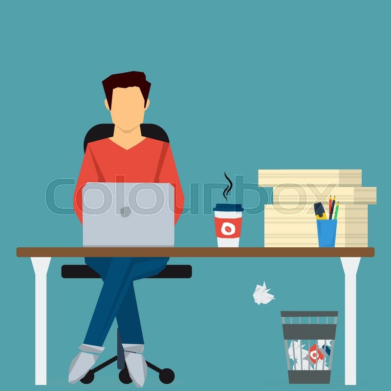 800x800 Man Working On Internet Using Computer And Drinking Coffee