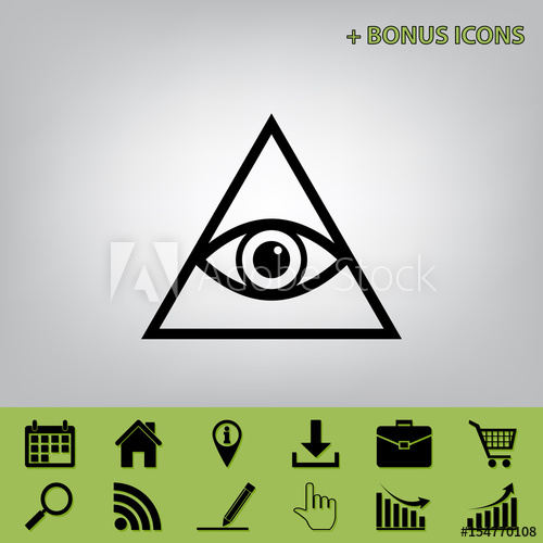500x500 All Seeing Eye Pyramid Symbol. Freemason And Spiritual. Vector