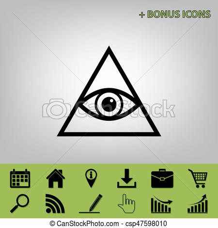 450x470 All Seeing Eye Pyramid Symbol. Freemason And Spiritual. Vector