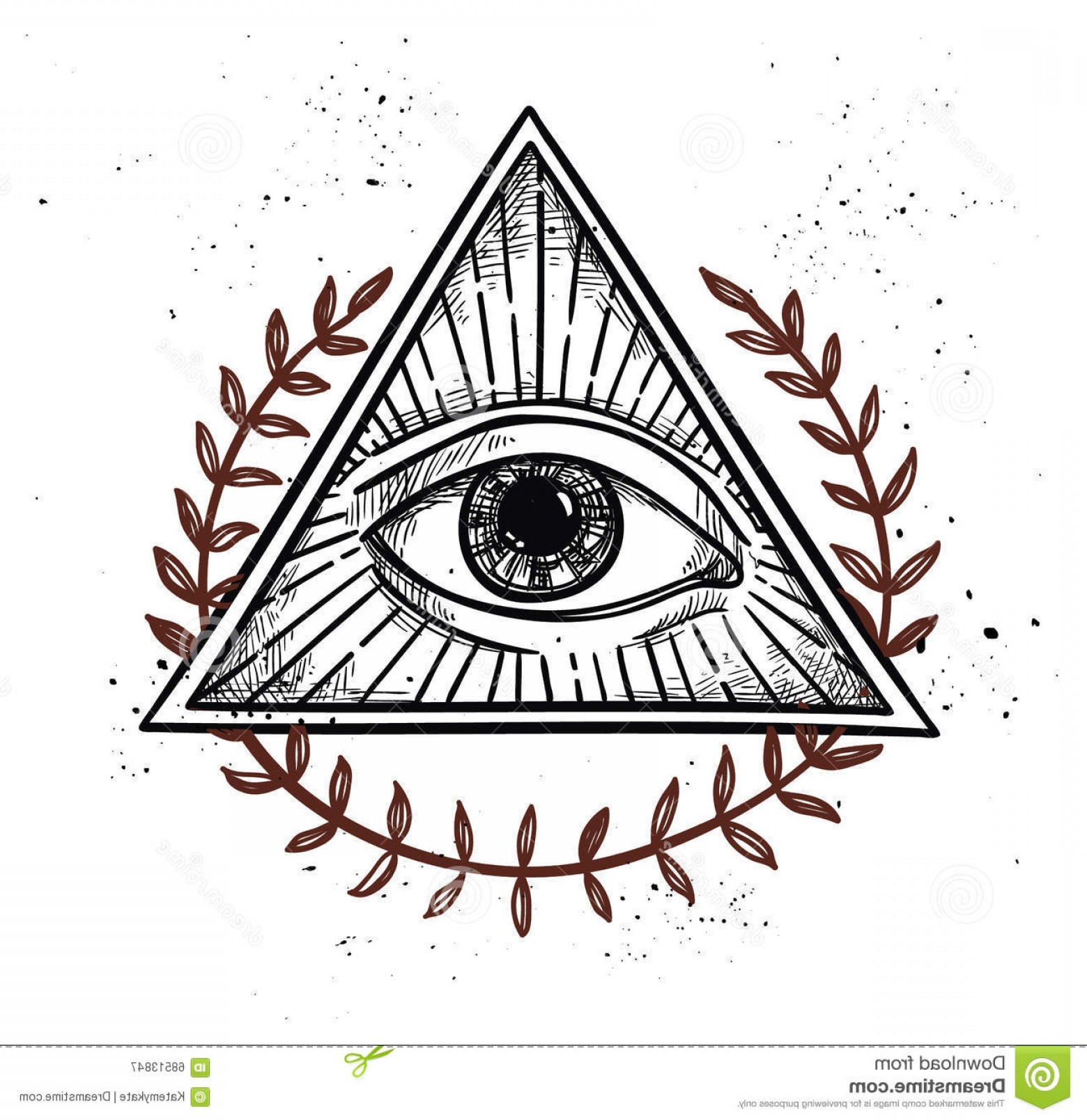 1560x1608 Stock Illustration Hand Drawn Vector Illustration All Seeing Eye