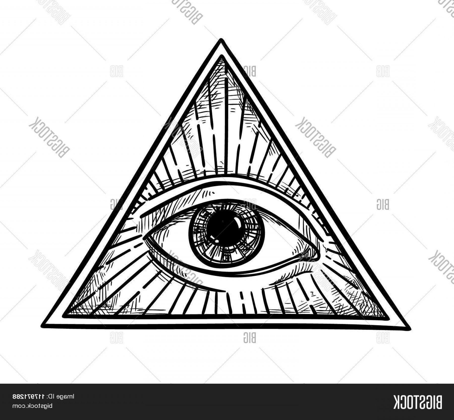 1800x1664 Stock Vector Hand Drawn Vector Illustration All Seeing Eye Pyramid