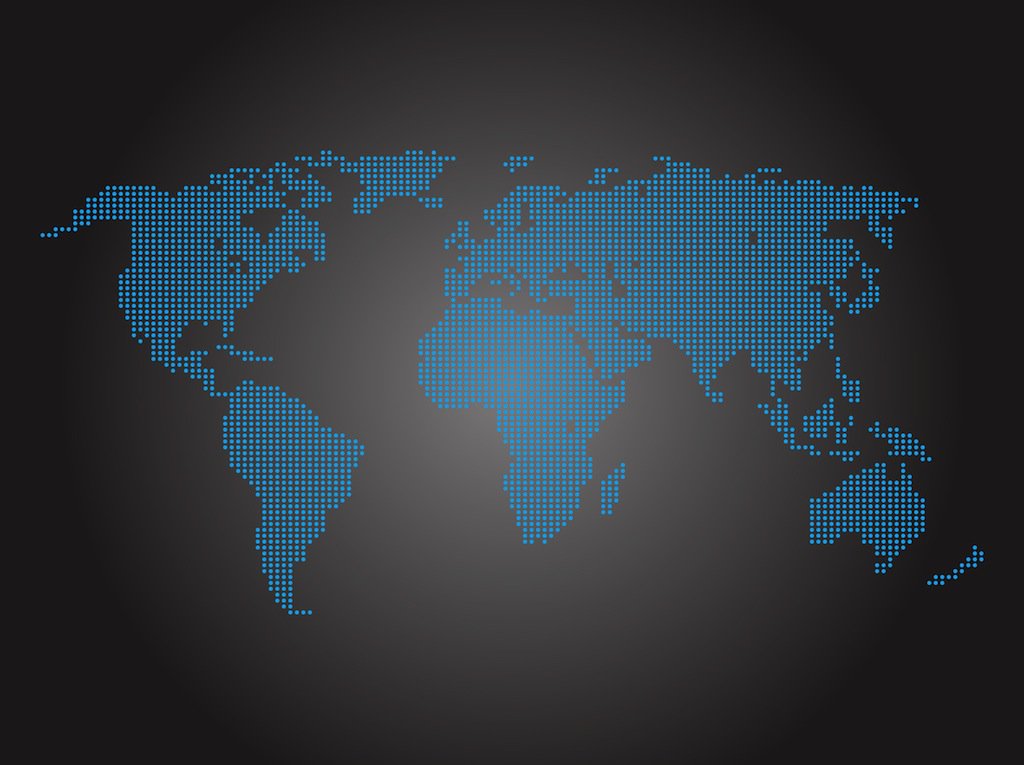1024x765 Digital World Map Free Vector Download 6 355 For In