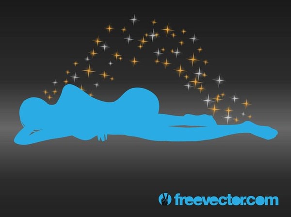 600x448 Sleeping Girl Silhouette Free Vector 123freevectors