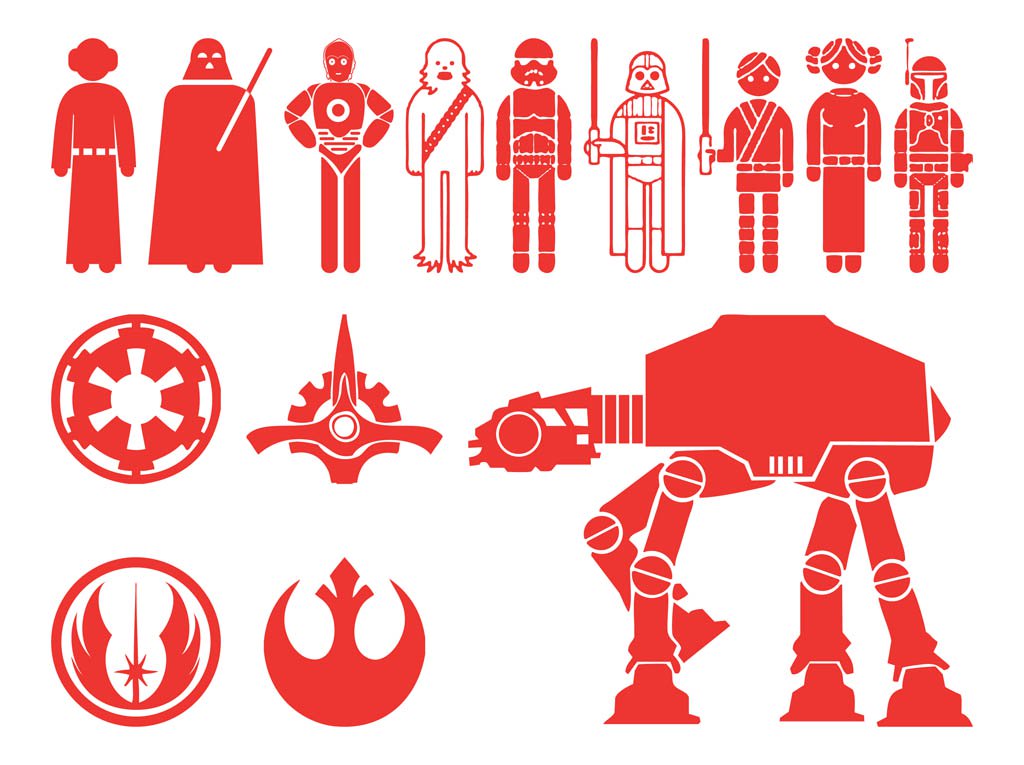 1024x765 Star Wars Characters Silhouettes Vector Art Amp Graphics