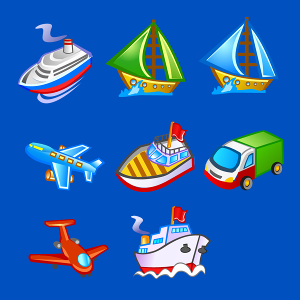 600x600 Transportation Vector Icons Pack