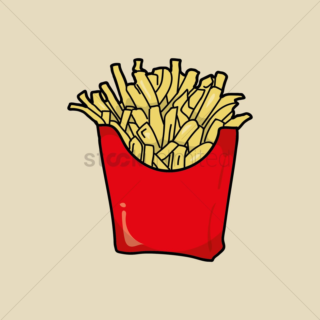 1300x1300 French Fries Vector Image