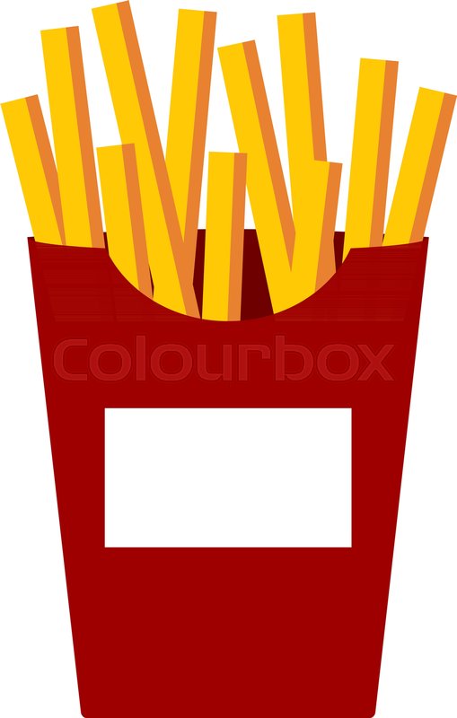 509x800 French Fries Vector Illustration, Flat Cartoon Style French Fried