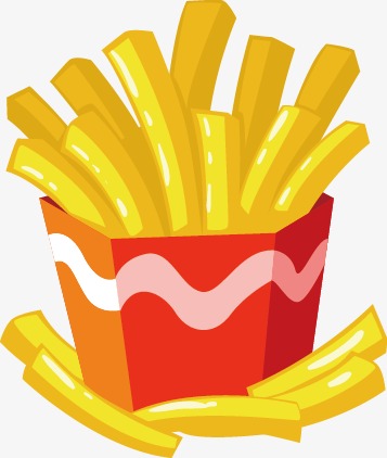 357x422 Vector Painted Fast Food French Fries, Vector, Hand Painted