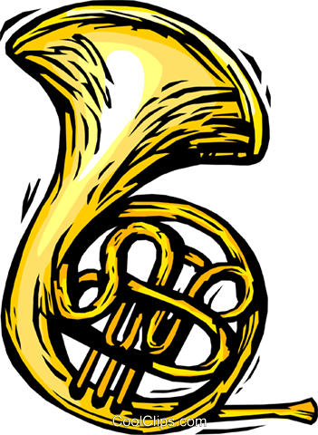 351x480 French Horn Royalty Free Vector Clip Art Illustration Vc064414