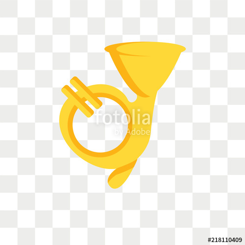 500x500 French Horn Vector Icon Isolated On Transparent Background, French