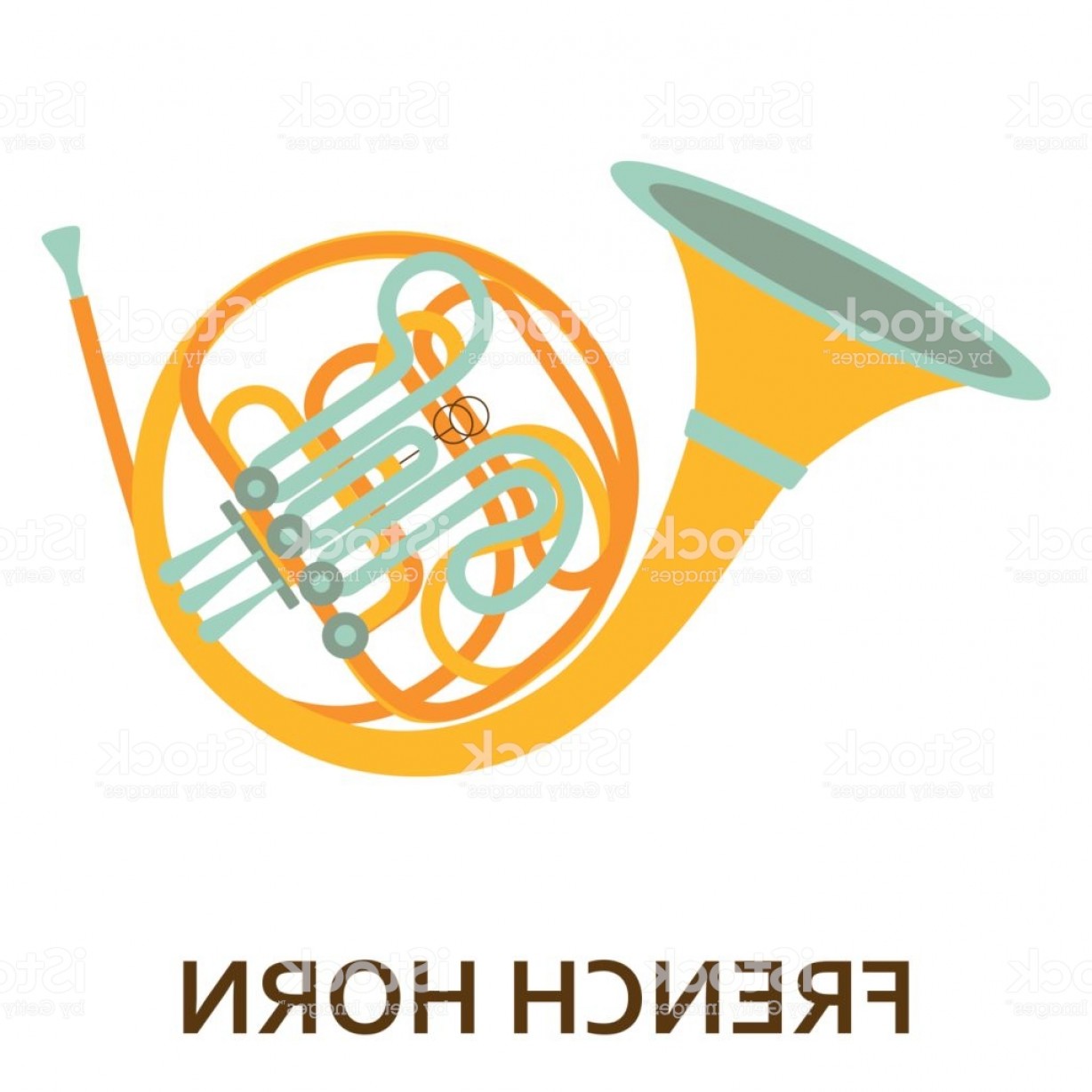 1228x1228 Music Instrument Icon French Horn Vector Flat Illustration Gm