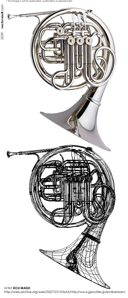 434x1008 Realistic Vector Illustration French Horn Vectorvault
