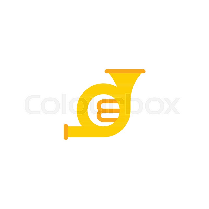 800x800 Flat Icon French Horn Element. Vector Illustration Of Flat Icon