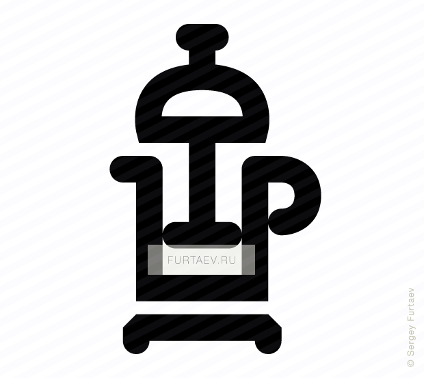 620x553 French Press Vector Icon