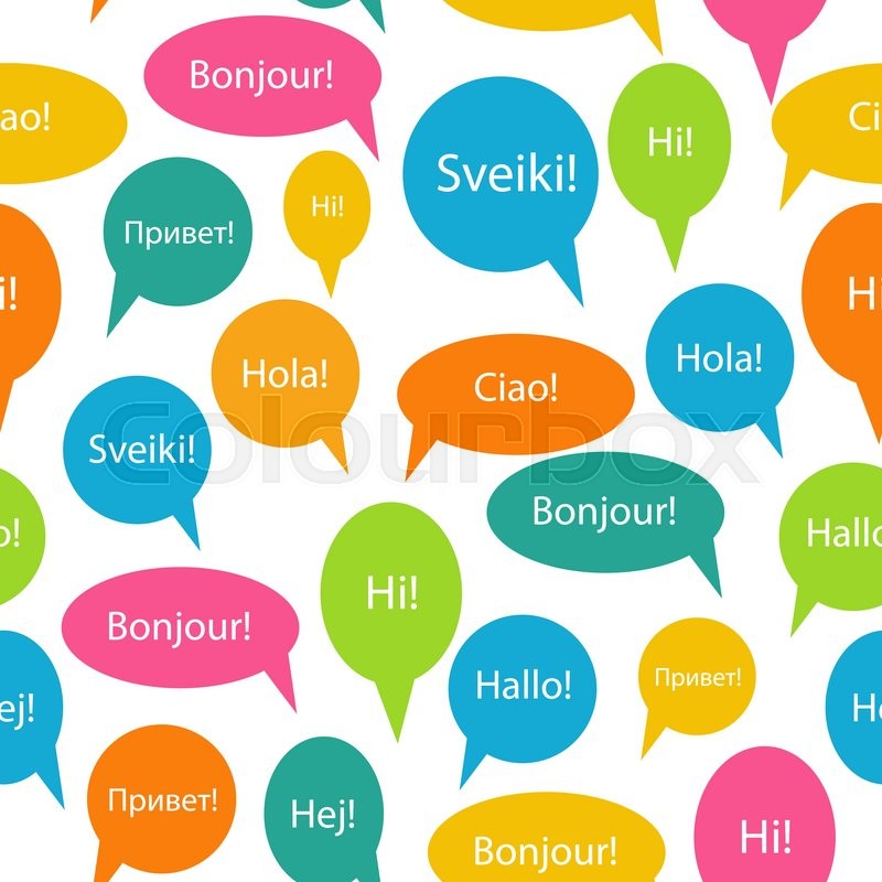 800x800 Seamless Pattern Background Of Speech Bubble With Hello Word On